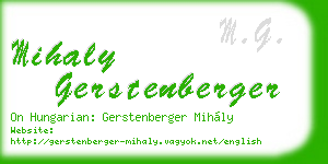 mihaly gerstenberger business card